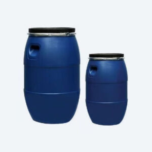 Professional heavy duty blue plastic industrial hazardous waste barrels with black airtight lids
