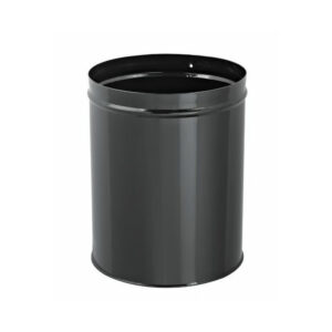 Professional heavy duty black metal round under desk waste bin for office workstation cleaning