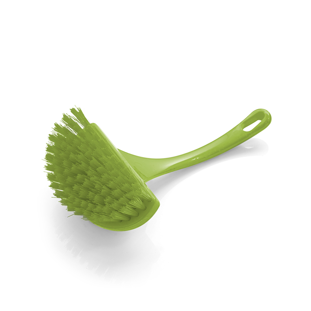 Green professional toilet cleaning brush for commercial bathroom and restroom cleaning operations