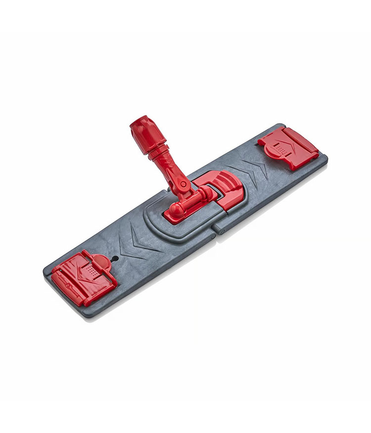 Professional gray and red flat mop Siena pad holder frame with mechanical locking clips