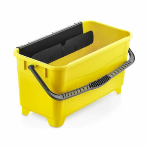 Professional yellow rectangular window cleaning bucket with heavy duty handle