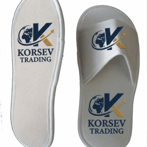 Custom logo printed open toe EVA spa slippers by Korsev Trading