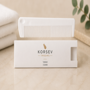Custom logo printed premium hotel hair comb box by Korsev Trading