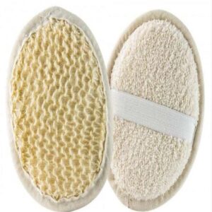Premium oval hotel loofah bath sponge with hand strap by Korsev Trading