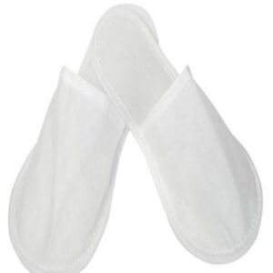 Standard white non-woven disposable hotel slippers supplied by Korsev Trading