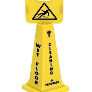 Professional Wet Floor Safety Cone Sign for commercial cleaning safety in hotels, hospitals, offices, shopping malls and public facilities.