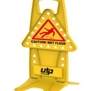 Professional Wet Floor Warning Sign for commercial cleaning safety in hotels, hospitals, offices and public facilities.